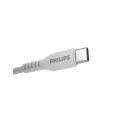 Cáp Sạc USB Type C Sang USB Type C Philips 60W DLC8601W (1.2 mét, Silicon Siêu Bền, Màu Trắng)
