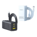 Combo Củ Sạc + Cáp USB-C Pisen PRO GaN 65W 2C1A CC1200 TS-C137