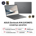 Laptop Asus Zenbook A14 UX3407QA-QD347WS (Snapdragon X X1 26 100, Qualcomm Adreno, Ram 16GB, SSD 512GB, Màn Hình 14inch OLED FHD+ 60Hz, Windows 11 Home, Microsoft Office, Màu Xám, Vỏ nhôm)