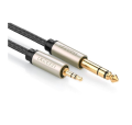 Cáp Audio 3.5mm sang 6.5mm, Bọc sợi Nilon, Dài 1M Ugreen 10625