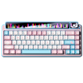 Bàn Phím Cơ Không Dây LEOBOG AMG65 Hồng + Trắng + Xanh Dương - Jadeite switch (3 mode, Màn Dot Matrix + TFT, Gasket Mount, Hotswap)