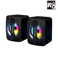 Loa Vi Tính 2.0 R8 SP-06 BLACK (6W, RGB, USB cấp nguồn, AUX3.5)