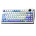 Bàn Phím Cơ Không Dây AULA F75 MAX Xanh Dương Trắng Tím - Reaper Switch (80 phím, 3 mode, Gasket mount, Hotswap, Màn TFT)