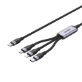 Cáp Sạc 3IN1 UNITEK C14101AGY01 (Lightning, Micro, USB-C, Dài 1.5 Mét)
