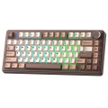 Bàn Phím Cơ Không Dây Aula F75 Nâu Be - Barbie Switch (80 phím + núm xoay, 3 mode, Gasket mount, Hotswap)
