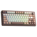 Bàn Phím Cơ Không Dây Aula F75 Nâu Be - Barbie Switch (80 phím + núm xoay, 3 mode, Gasket mount, Hotswap)
