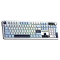 Bàn Phím Cơ Không Dây AULA F108 PRO Xanh Dương + Trắng + Tím Đậm - Reaper Switch (3 mode, Gasket mount, Hotswap, Plate FR4)