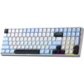 Bàn Phím Cơ Không Dây Aula S100 Pro Xanh Dương + Trắng + Tím Đậm - Brown Switch (3 mode, PBT Keycap, Hotswap, Rainbow LED)