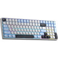 Bàn Phím Cơ Không Dây Aula S100 Pro Xanh Dương + Trắng + Tím Đậm - Brown Switch (3 mode, PBT Keycap, Hotswap, Rainbow LED)