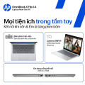 Laptop HP OmniBook X Flip 14-fm0086TU (BZ7Q0PA) (Intel Core Ultra 5 226V, RAM 16GB, SSD 1TB, Intel Arc 130V, Màn Hình 14 inch WUXGA Cảm Ứng, Windows 11 Office, Màu Xanh)