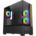 Vỏ Case CoolerMaster Elite 690 Wood Black (ATX, Sẵn 3 fan ARGB, Max 9 fan, Rad 360, USB-C 20Gbps)