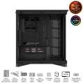 Vỏ Case Asus ROG Cronox GR801 Curve TG Screen Black (Full Tower, E-ATX, Kính cong, No Fan, Max 14 Fan, Rad 360, Màn LCD 9.2", USB-C 20Gbps)