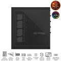 Vỏ Case Asus ROG Cronox GR801 Curve TG Screen Black (Full Tower, E-ATX, Kính cong, No Fan, Max 14 Fan, Rad 360, Màn LCD 9.2", USB-C 20Gbps)