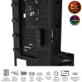Vỏ Case Asus ROG Cronox GR801 Curve TG Screen Black (Full Tower, E-ATX, Kính cong, No Fan, Max 14 Fan, Rad 360, Màn LCD 9.2", USB-C 20Gbps)