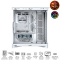 Vỏ Case Asus ROG Cronox GR801 Curve TG Screen White Edition (Full Tower, E-ATX, Kính cong, No Fan, Max 14 Fan, Rad 360, Màn LCD 9.2", USB-C 20Gbps)