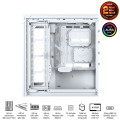 Vỏ Case Asus ROG Cronox GR801 Curve TG Screen White Edition (Full Tower, E-ATX, Kính cong, No Fan, Max 14 Fan, Rad 360, Màn LCD 9.2", USB-C 20Gbps)