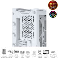 Vỏ Case Asus ROG Cronox GR801 Curve TG Screen White Edition (Full Tower, E-ATX, Kính cong, No Fan, Max 14 Fan, Rad 360, Màn LCD 9.2", USB-C 20Gbps)