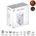 Vỏ Case Asus ROG Cronox GR801 Curve TG Screen White Edition (Full Tower, E-ATX, Kính cong, No Fan, Max 14 Fan, Rad 360, Màn LCD 9.2", USB-C 20Gbps)