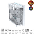 Vỏ Case Asus ROG Cronox GR801 Curve TG Screen White Edition (Full Tower, E-ATX, Kính cong, No Fan, Max 14 Fan, Rad 360, Màn LCD 9.2", USB-C 20Gbps)