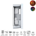 Vỏ Case Asus ROG Cronox GR801 Curve TG Screen White Edition (Full Tower, E-ATX, Kính cong, No Fan, Max 14 Fan, Rad 360, Màn LCD 9.2", USB-C 20Gbps)
