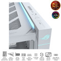 Vỏ Case Asus ROG Cronox GR801 Curve TG Screen White Edition (Full Tower, E-ATX, Kính cong, No Fan, Max 14 Fan, Rad 360, Màn LCD 9.2", USB-C 20Gbps)