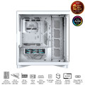 Vỏ Case Asus ROG Cronox GR801 Curve TG Screen White Edition (Full Tower, E-ATX, Kính cong, No Fan, Max 14 Fan, Rad 360, Màn LCD 9.2", USB-C 20Gbps)
