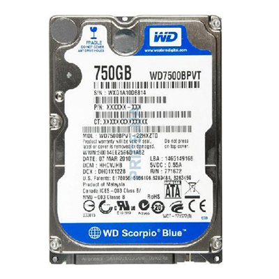 HDD WD 2.5 750GB BLUE SATA 6GB/S 5400RPM 16MB (WD7500BPVX)