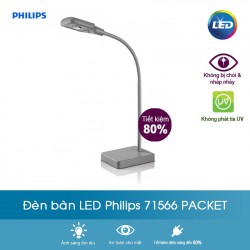 Đèn Bàn Bảo Vệ Mắt Philips Led Packet 71566 Màu Trắng