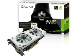 VGA CARD GALAX GeForce® GTX 1060 EXOC White 3GB 192-bit GDDR5 - DP 1.4, HDMI 2.0b, Dual Link-DVI-D