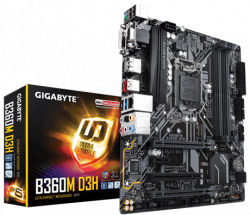 MAINBOARD GIGABYTE B360M D3H. S-V-L. LGA 1151V2. COFFEELAKE. DDR4X4