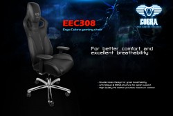 GHẾ GAME E-BLUE COBRA 308 BLACK (Chân xoay thép trắng chống rỉ)