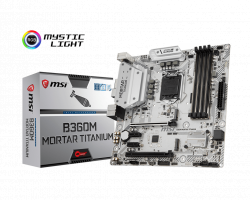 MAINBOARD MSI B360M MOTAR TITANIUM. LGA 1151V2. DDR4x4. HDMI/DP/DVI