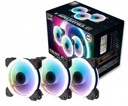 FAN CASE XIGMATEK EN40254 COMBO 3 FAN 12CM LED RING RGB 2 SIDE CONTROL