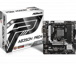 MAINBOARD ASROCK AB350M PRO 4. AMD AM4. DDR4x4. HDMI/DVI/DSUB