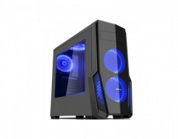 CASE ATX SAMA JAX 10 BLACK (3 FAN LED 12 BLUE, CỬA SỔ MECA)