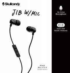 Tai nghe có dây in-ear EARPHONE SKULLCANDY JIB màu đen (SK-S2DUYK-343) có Micro