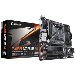 MAINBOARD GIGABYTE B450 AORUS M. AMD Ryzen AM4. DDR4x4 (HDMI/DVI)