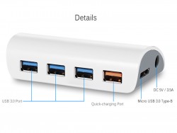 Hub USB 4 Port 3.0 Micro SSK SHU808