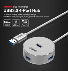 Bộ chia Hub USB 4 Port 3.0 Unitek Y3197 (Vỏ nhôm)