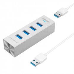 Bộ chia Hub USB Type C 4 Port Usb 3.0 Orico ASH4-U3-SV ( vỏ nhôm màu bạc)