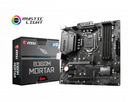 MAINBOARD MSI B360M MORTAR. LGA 1151V2. DDR4X4. HDMI/DP/DVI