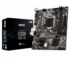 MAINBOARD MSI H310M PRO-VD. LGA 1151V2. DDR4x2. DSUB/DVI