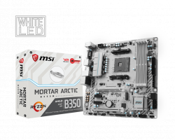 MAINBOARD MSI B350M MORTAR ARCTIC. AMD RYZEN AM4. DDR4X4. HDMI/DVI/DP