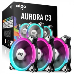 FAN CASE AIGO AURORA R3 3PCS/PACK COMBO 3 FAN LED RING