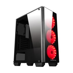 Vỏ Case máy tính CASE XIGMATEK SIROCON III EN43880 (2 mặt ính cường lực, có sẵn 3 fan Led red)