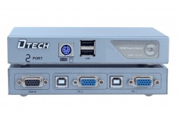 Bộ Gộp VGA KVM Switch 2 cổng VGA và USB + 1 Cổng PS2 DTECH DT-8021