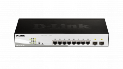 Switch D-Link 8 Port 10/100/1000Mbps + 2 Slot SFP (DGS-1210-10P)