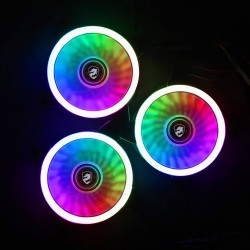 COMBO 3 FAN CASE 12CM VITRA RGB 2 SIDE RING WITH CONTROLLER (Có remote)