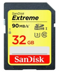 Thẻ nhớ SD Extreme HD 32gb Sandisk Class 10 90 MB/s