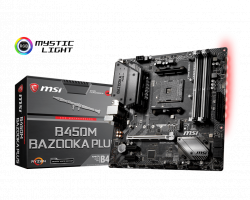 MAINBOARD MSI B450M BAZOOKA PLUS. AMD Ryzen AM4. DDR4x4. HDMI/DVI